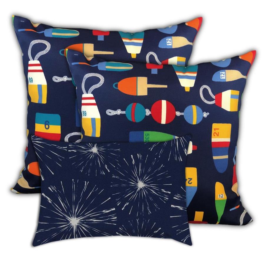 Lumbar Pillow, Carolina Outdoor Pillows Navy White Sand Outdoor