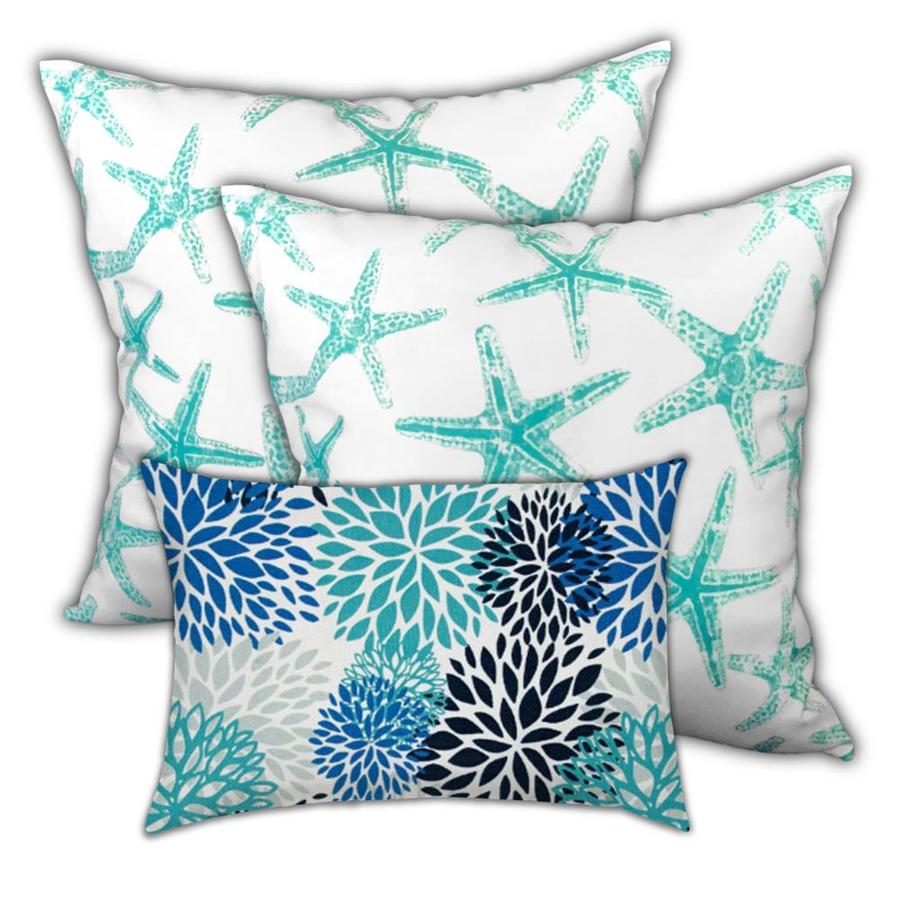 JoitaJoita Set of 2 Large and 1 Lumbar Denim Pillow Cover Faded Floral Pillow