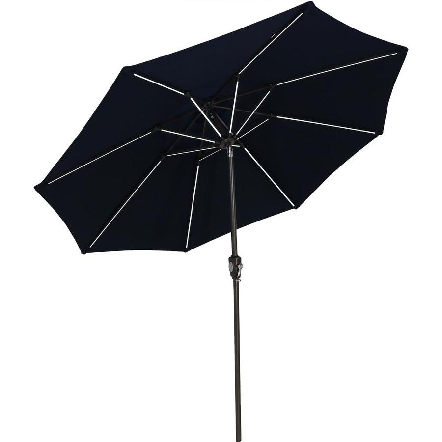 Sunnydaze Decorsunnydaze Decor 9 Ft Octagon Navy Blue With Black Aluminum Frame Solar Powered Push Button Tilt Market Patio Umbrella Jlp 679 Dailymail