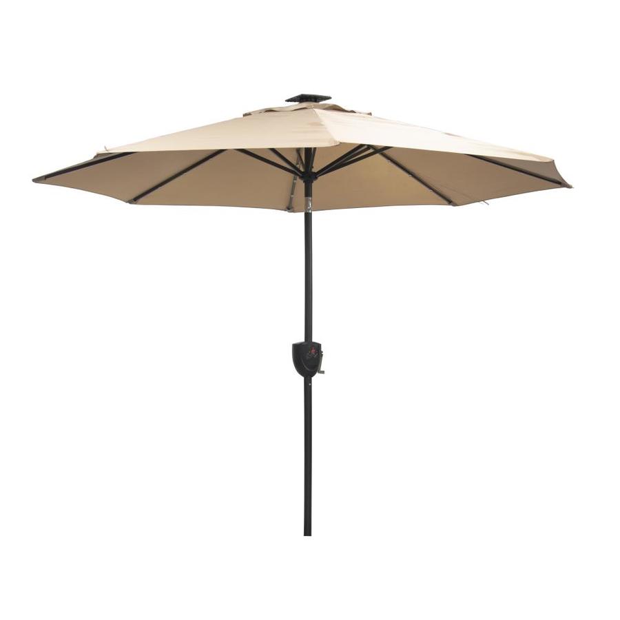 Donglin Furniture Donglin Furniture 9 Ft Octagon Silver Mink With Black Aluminum Frame Solar Powered Crank Market Patio Umbrella Dl Hp20011 From Lowe S Daily Mail