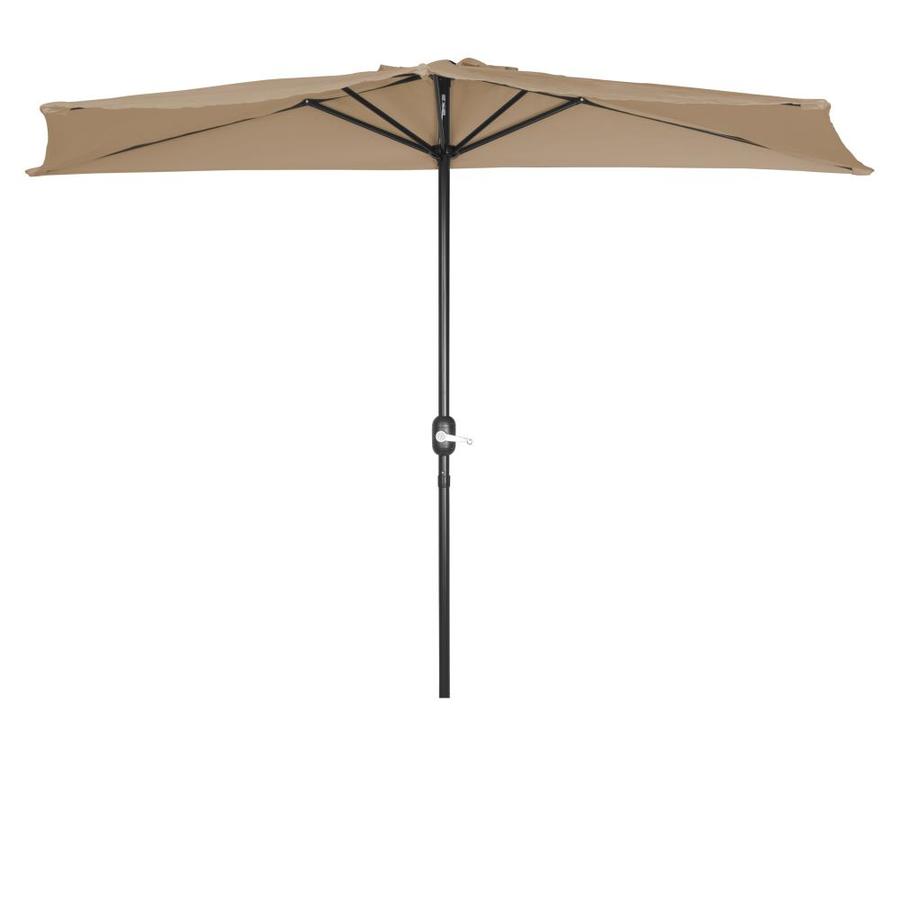 Trademark Innovationstrademark Innovations 54 Ft Half Tan With Black Steel Frame No Tilt Market Patio Umbrella Polyester Patumb Half Tan Dailymail