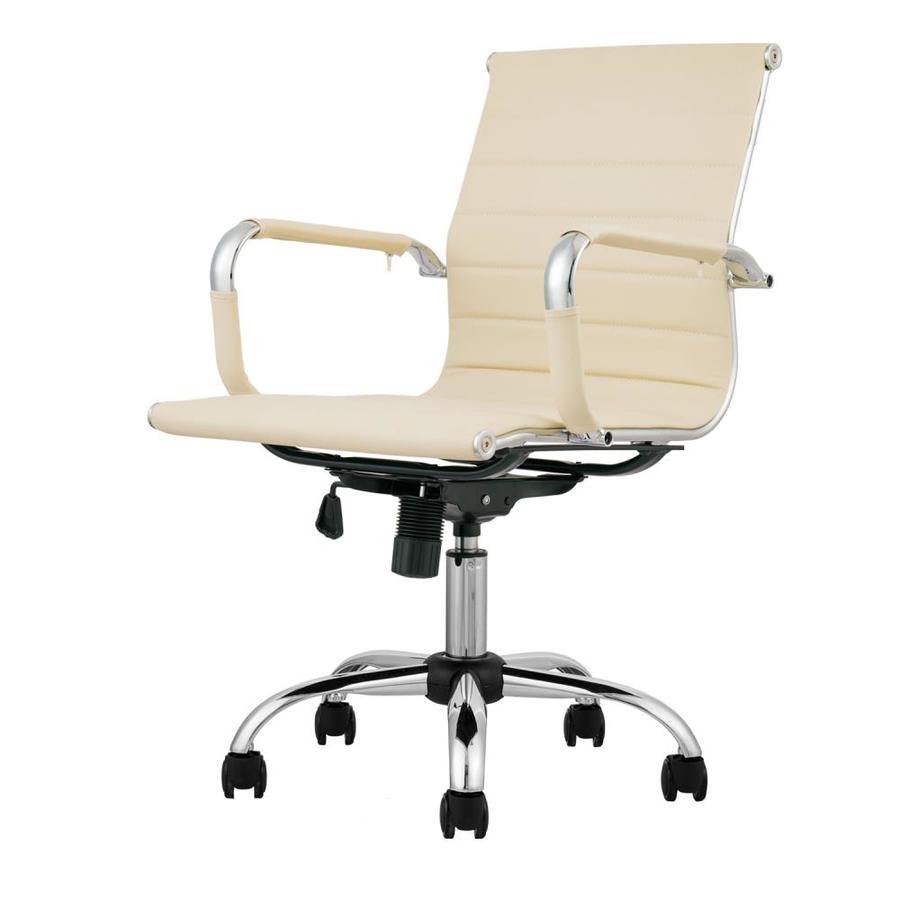 off white leather desk chair