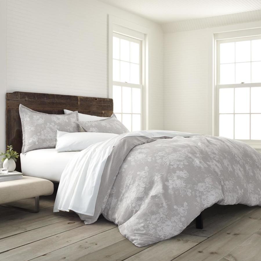 King FlatIron Seersucker Duvet Cover White//Grey//Taupe