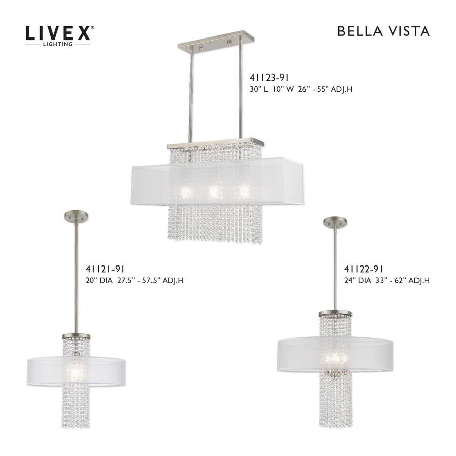 Livex Lighting Bella Vista 3 Light Brushed Nickel Modern Contemporary Crystal Chandelier In The Chandeliers Department At Lowes Com