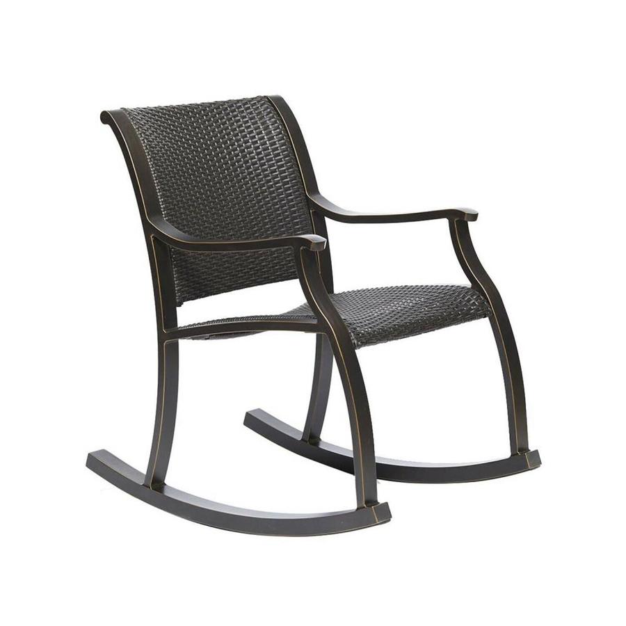 Casainccasainc Outdoor Patio Chair Brown Rattan Metal Rocking Chair S With Woven Seat Bjc Wf Jw00182602 Dailymail