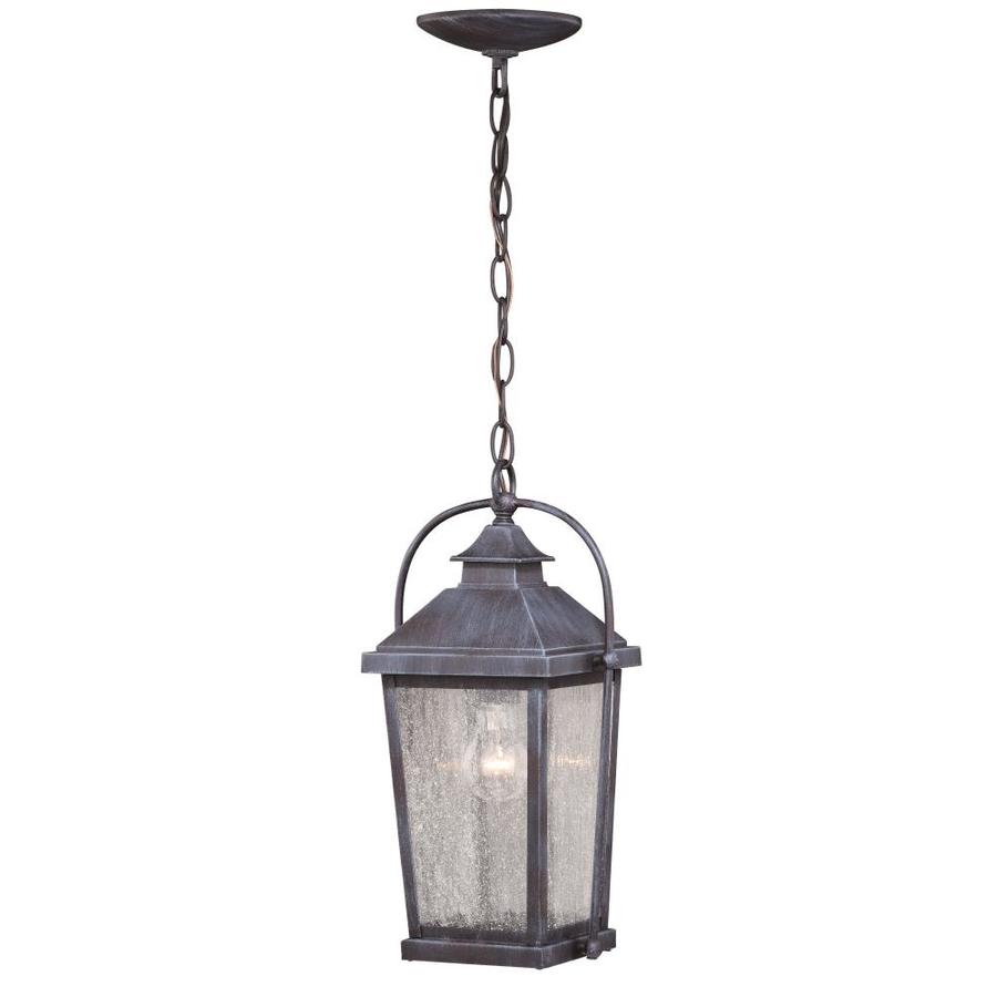 Cascadia Lexington Colonial Gray Traditional Seeded Glass Lantern Mini Pendant Light | T0380