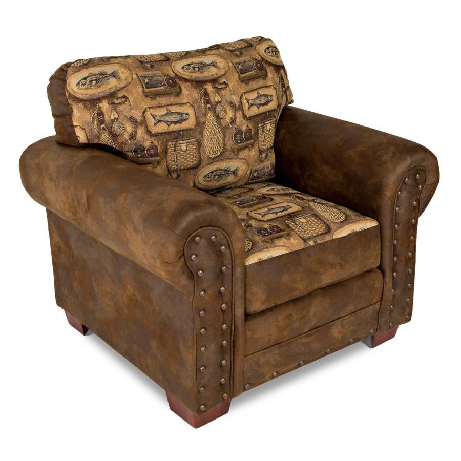 American Furniture Classics River bend Rustic River Bend Tapestry Microfiber Club Chair Cotton in Brown | 8501-80