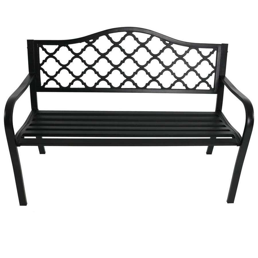 ABBLE 4 Ft Steel Frame Outdoor Patio Garden Bench 2-Person Loveseats Outdoor Furniture Park Bench