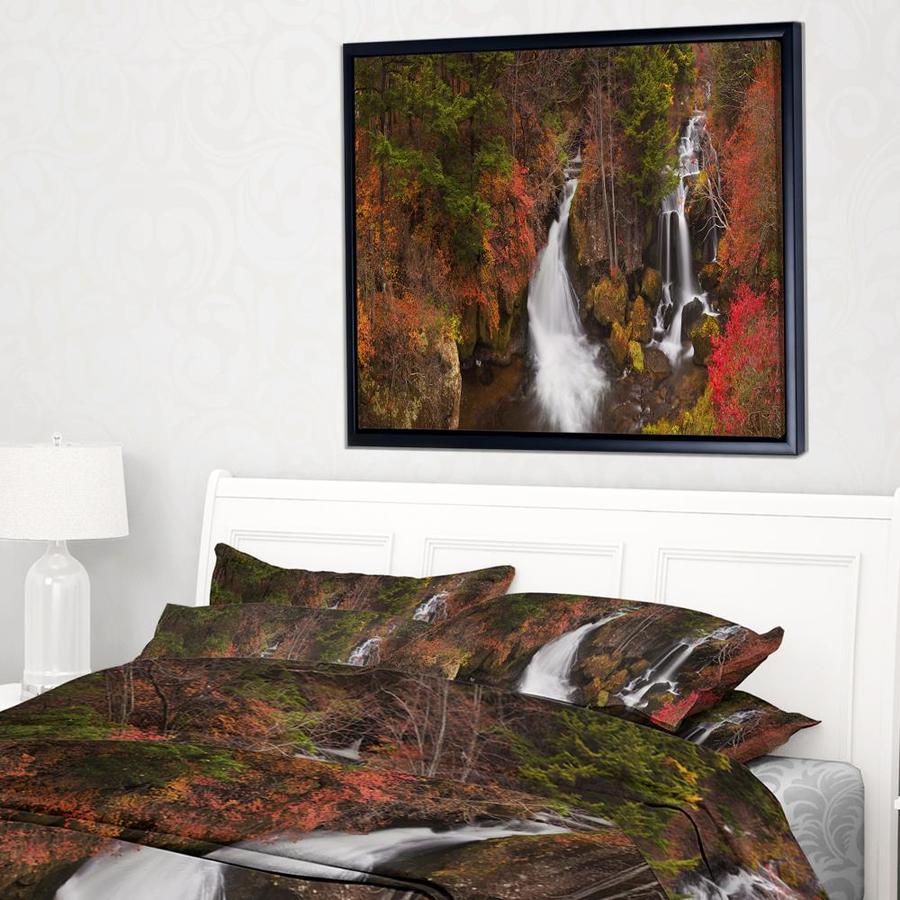 Designart Ryuzu Falls Near Nikko Japan Landscape Framed Canvas Art Print In The Wall Art Department At Lowes Com