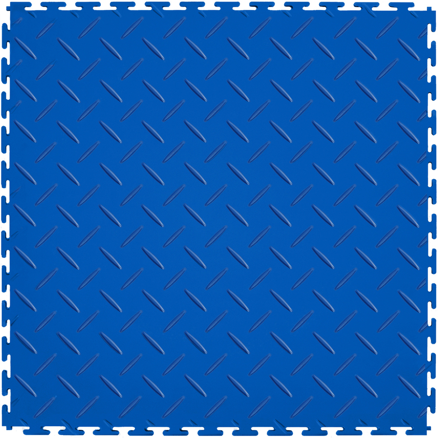 Perfection Floor Tile 8 Piece 20.5 in x 20.5 in Dark Blue Diamond Plate Garage Floor Tile