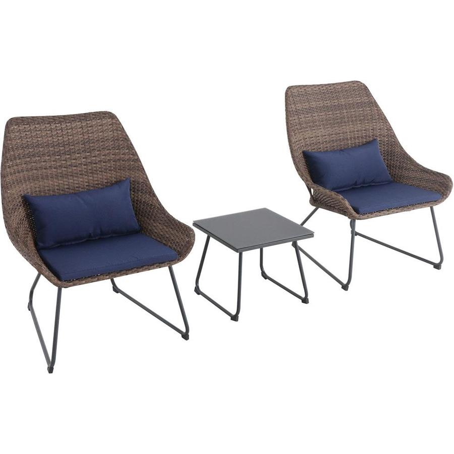 Mod Furnituremod Furniture Montauk 3 Piece Metal Frame Patio Conversation Set With Ma D Furniture Cushions Montk3pc Nvy Dailymail