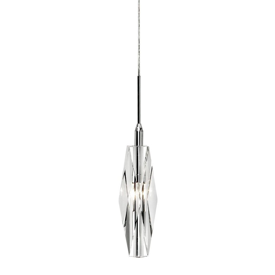 Dainolite Lighting 1.5 in W Polished Chrome Crystal Mini Pendant Light with Crystal Shade