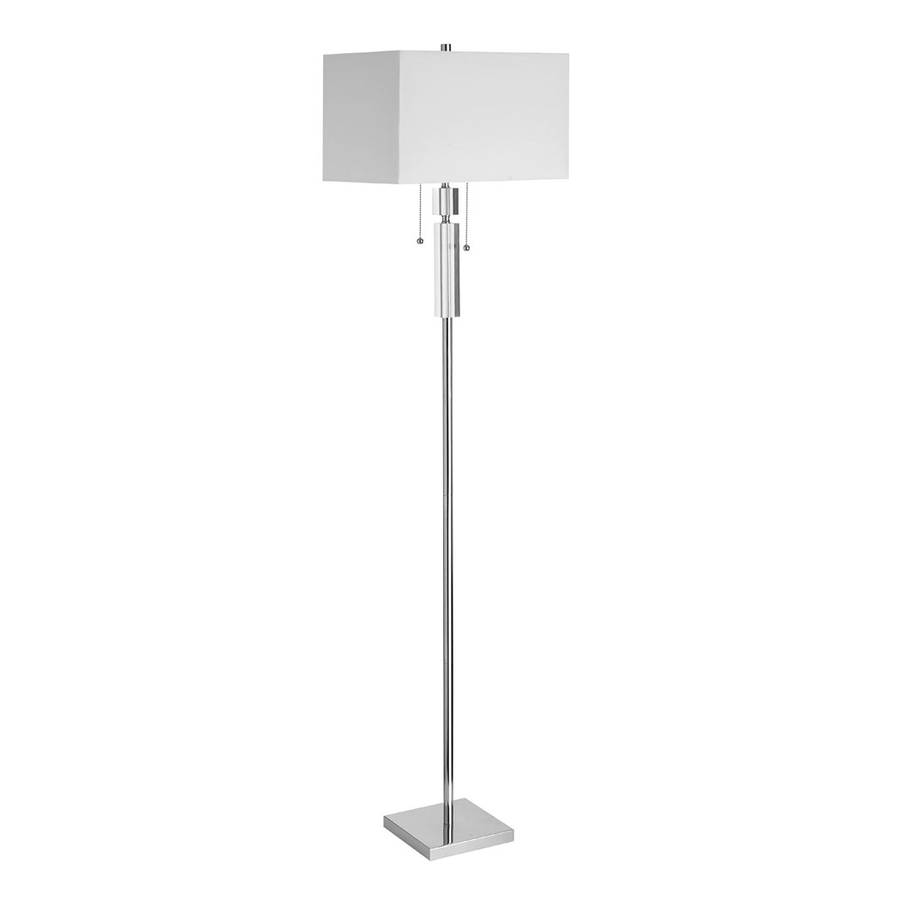 Dainolite Lighting 60 in Polished Chrome Floor Lamp with Fabric Shade