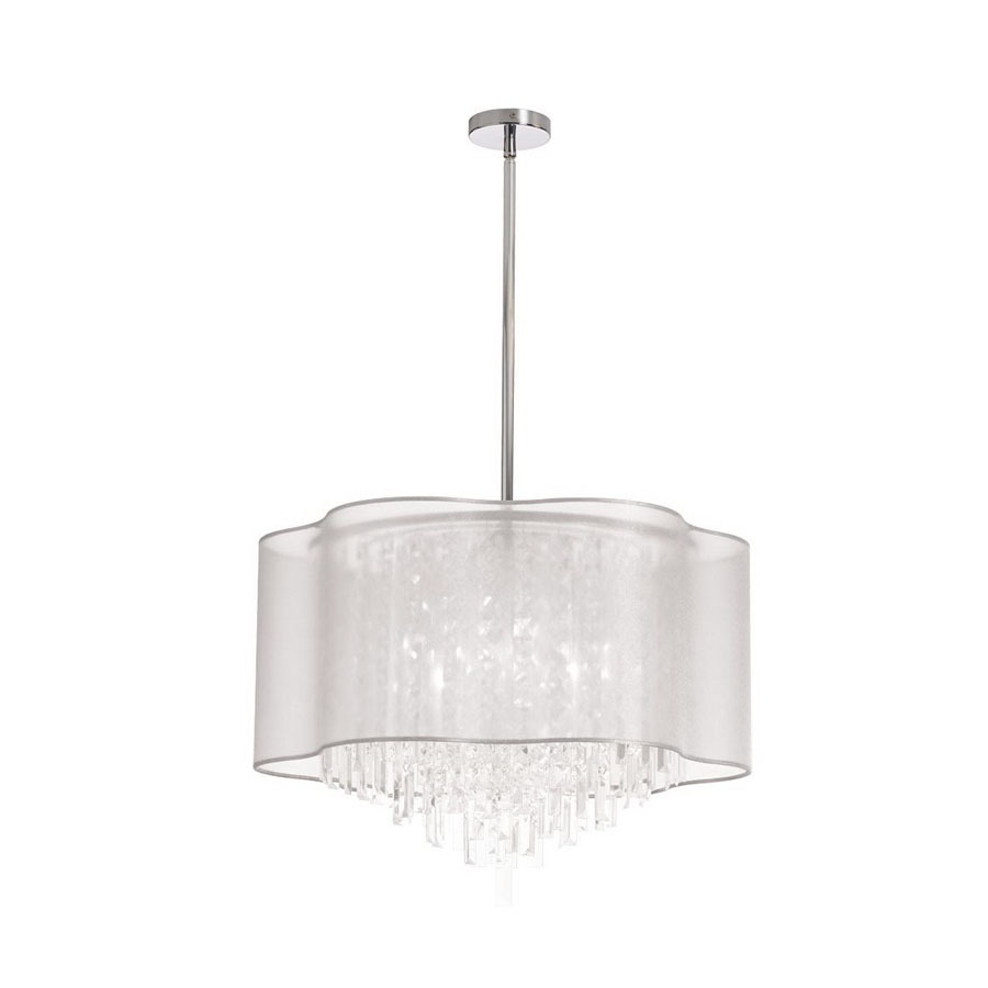 Dainolite Lighting 20 in W Polished Chrome Pendant Light with Shade