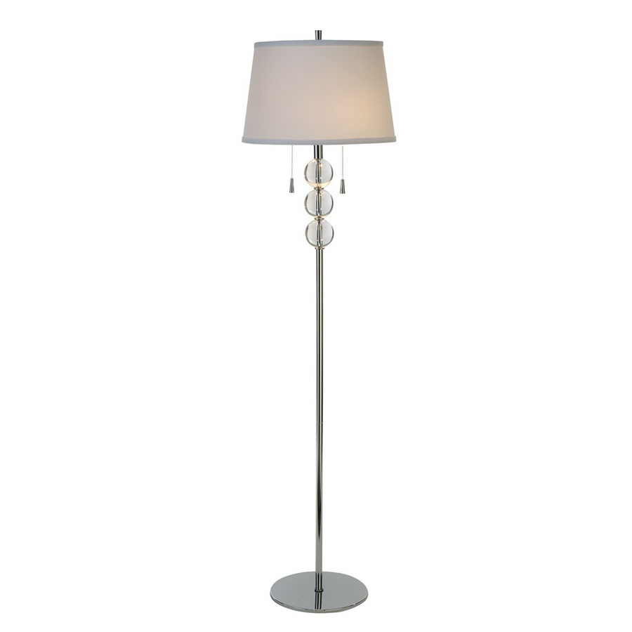 Trend Lighting 61 in Polished Chrome Indoor Floor Lamp with Fabric Shade