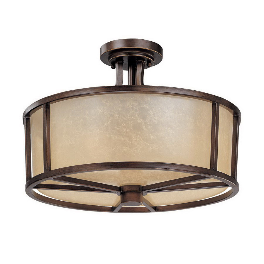 Thomas Lighting 17 in W Painted Bronze Semi Flush Mount Ceiling Light