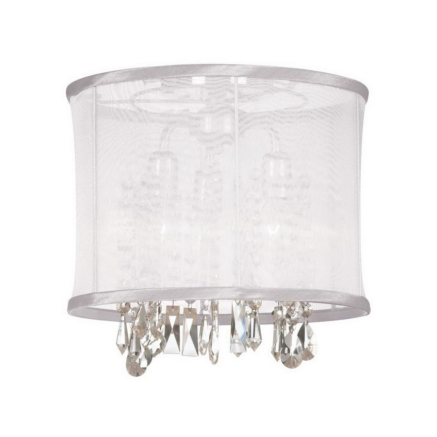 Dainolite Lighting 12 in W Polished Chrome Semi Flush Mount Light