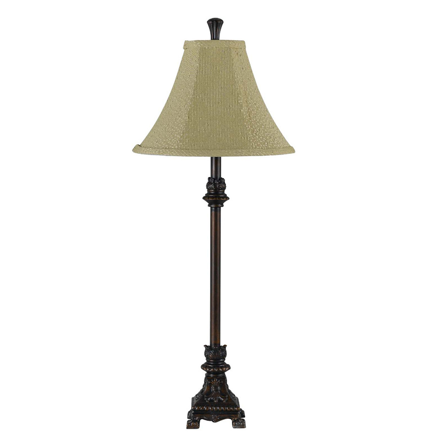 Cal Lighting 28 in Dark Bronze Indoor Table Lamp with Fabric Shade