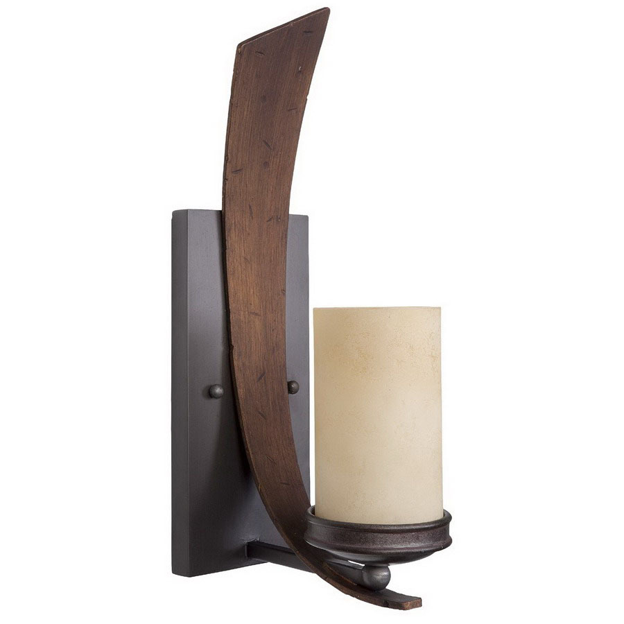 Varaluz 5 1/2 in W Aizen 1 Light Aspen Bronze Arm Wall Sconce