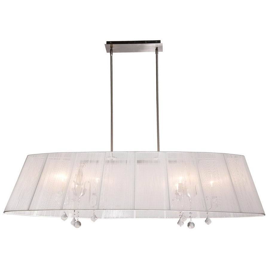 Artcraft Lighting Claremont 8 Light Polished Nickel Crystal Accent Kitchen Island Light with Shade