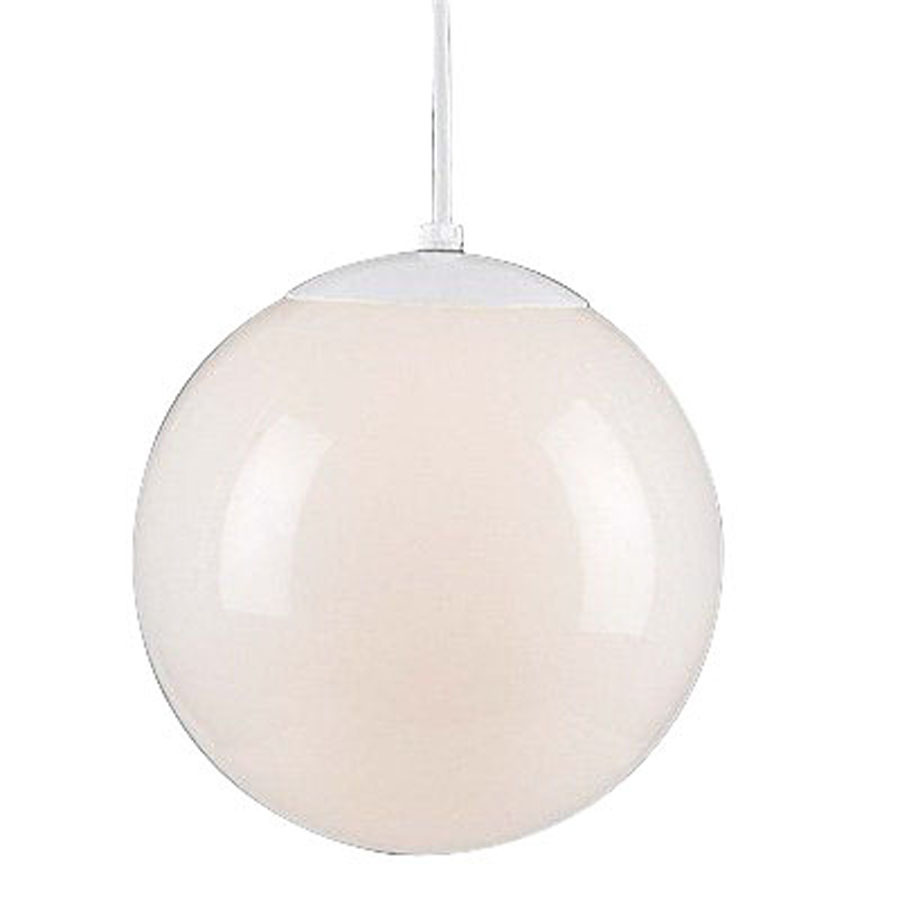 Volume International 12 in W Globe White Pendant Light