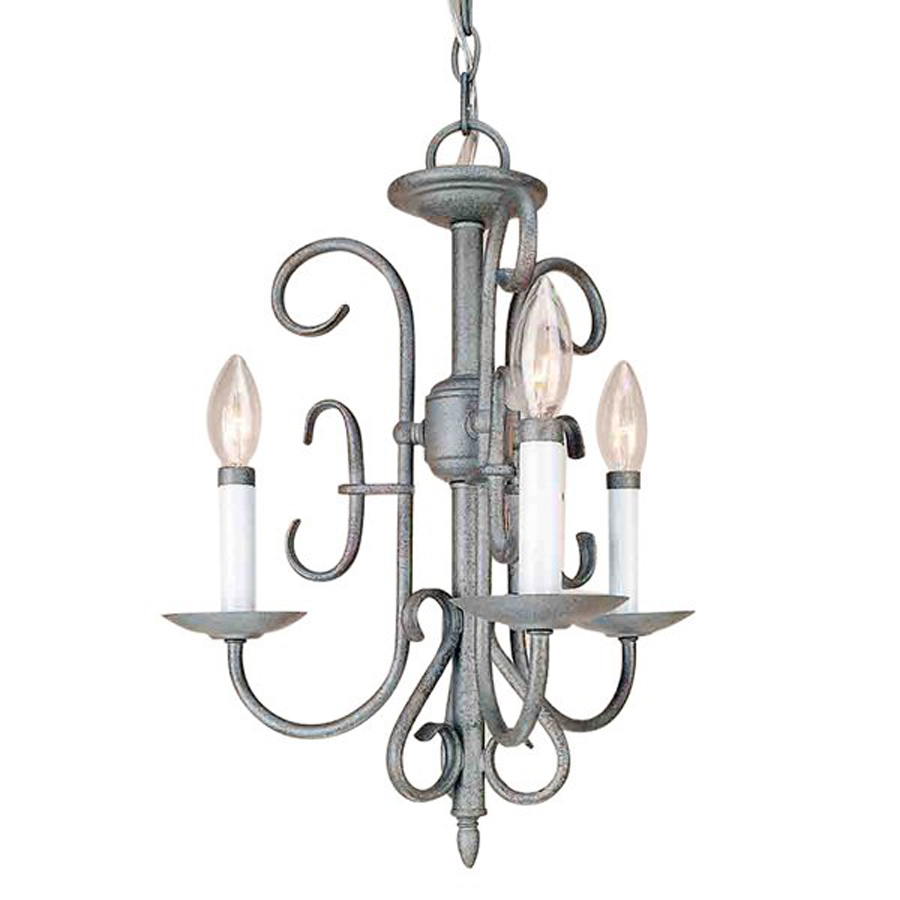 Volume International Bornholm 3 Light Platinum Rust Chandelier