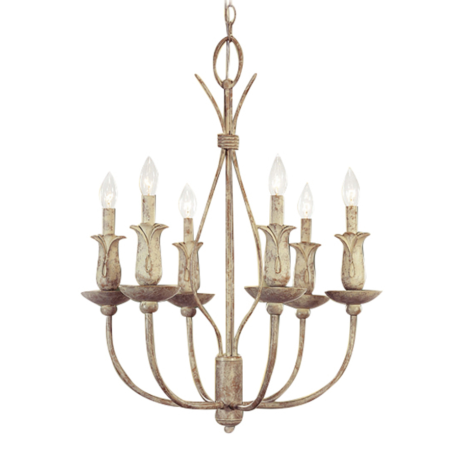 Volume International Lafayette 6 Light Castle Beige Chandelier