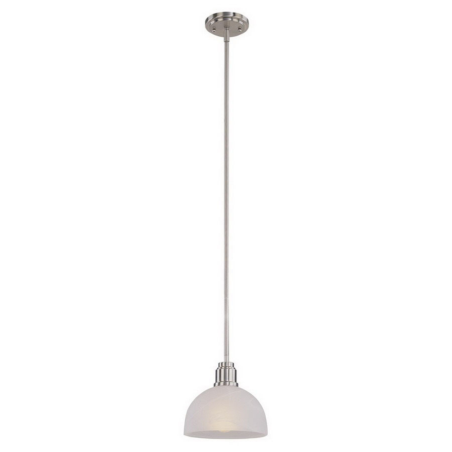 Z Lite Chelsey 8 in W Brushed Nickel Mini Pendant Light with Shade