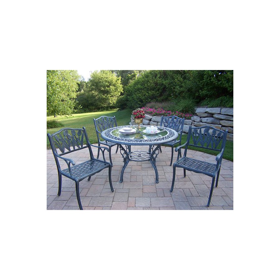 Oakland Living 5 Piece Mississippi Cast Aluminum Patio Dining Set