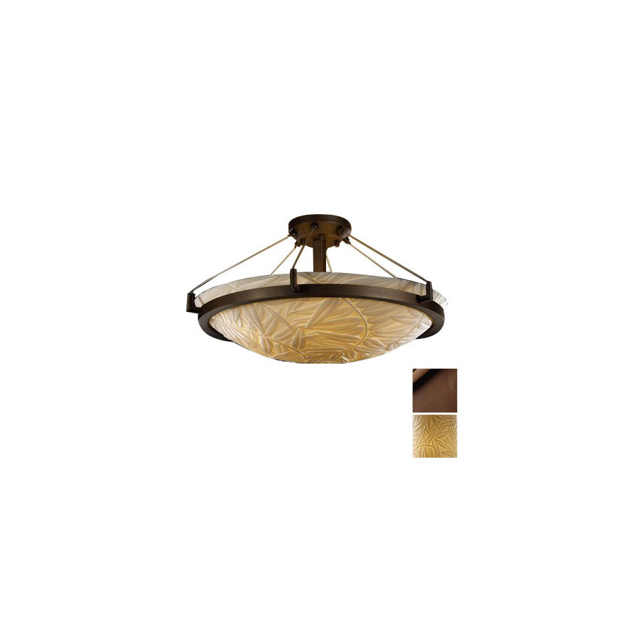 Cascadia Lighting 27 in W Dark Bronze Textured Semi Flush Mount Light