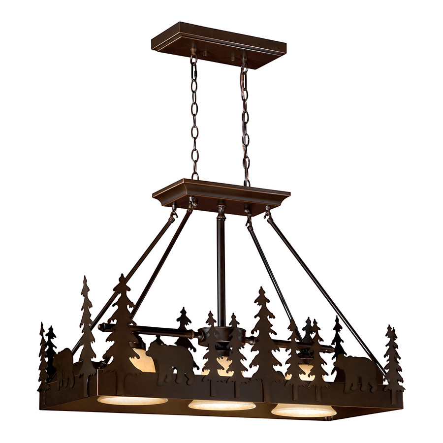 Cascadia Lighting Bozeman 14.50 in W 3 Light Burnished Bronze Kitchen Island Light with Shade