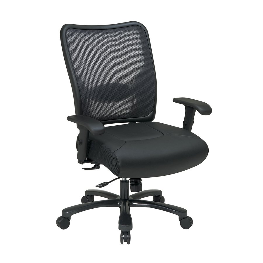 Office Star Space Gunmetal Leather Task Office Chair