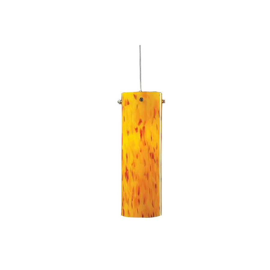 PLC Lighting Silo Drop 3.25 in W Satin Nickel Mini Pendant Light with Tiffany Style Shade