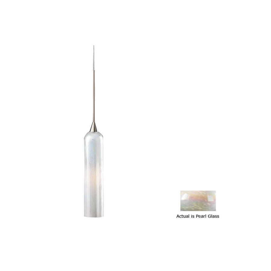 PLC Lighting Marzo Drop 2 in W Satin Nickel Mini Pendant Light with Shade