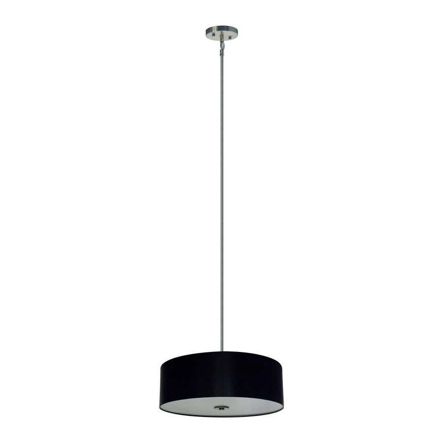 Whitfield Lighting Drum Shade 22 in W Satin Steel Pendant Light with Shade