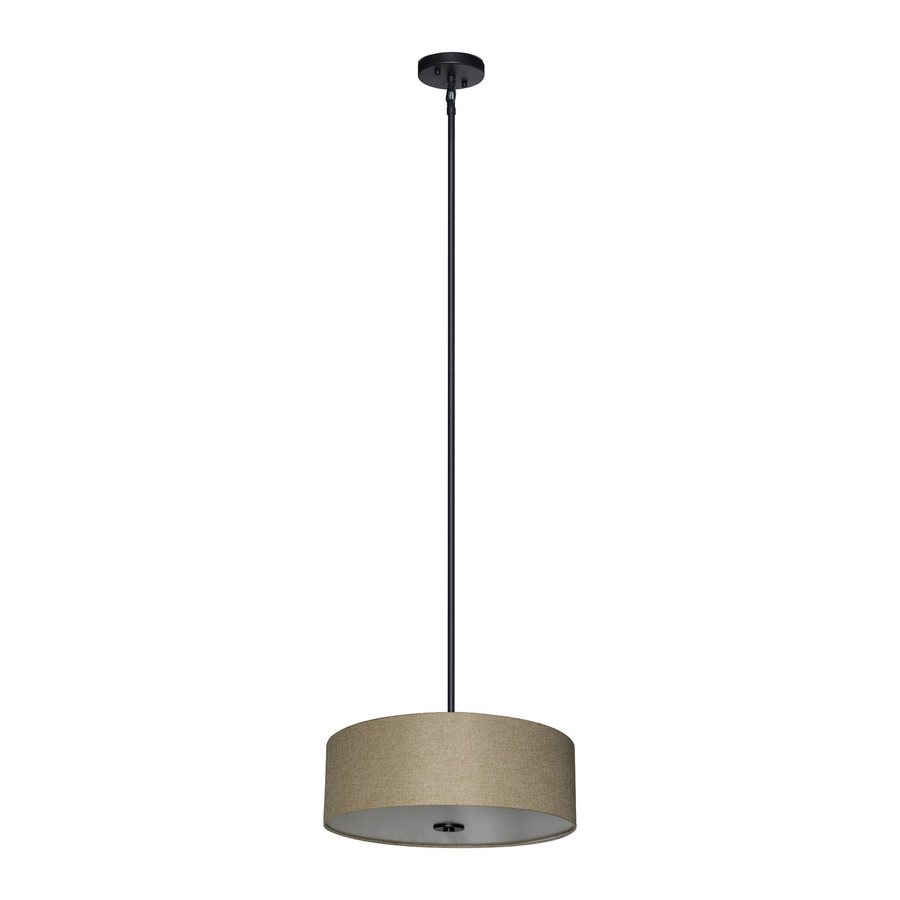 Whitfield Lighting Drum Shade 22 in W Ebony Bronze Pendant Light with Shade