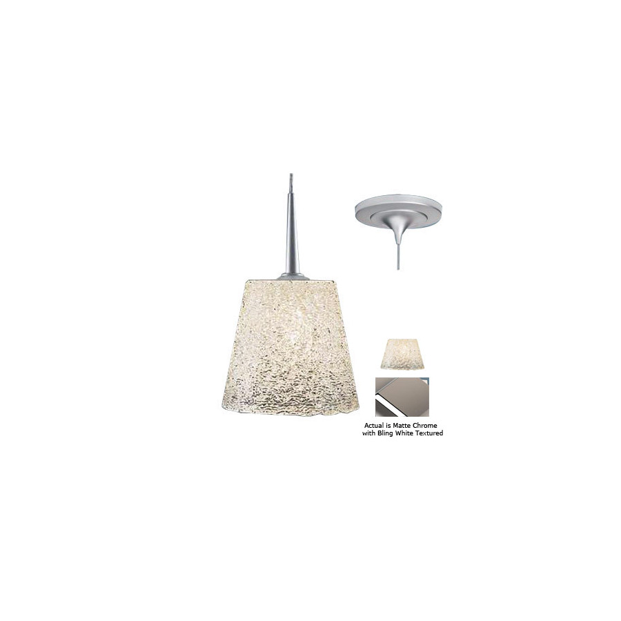 Bruck Lighting Systems Bling 4.375 in W Matte Chrome LED Mini Pendant Light with White Shade