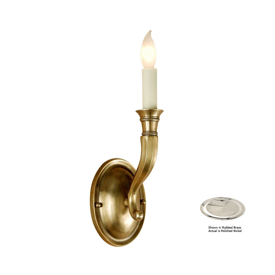 JVI Designs 5 in W 1 Light Polished Nickel Arm Wall Sconce