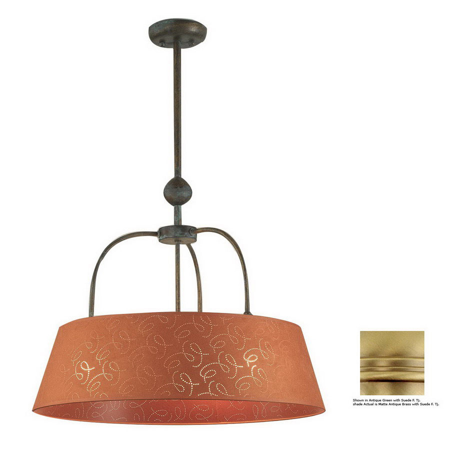 Lustrarte 23 1/2 in W Triplex Matte Antique Brass Pendant Light