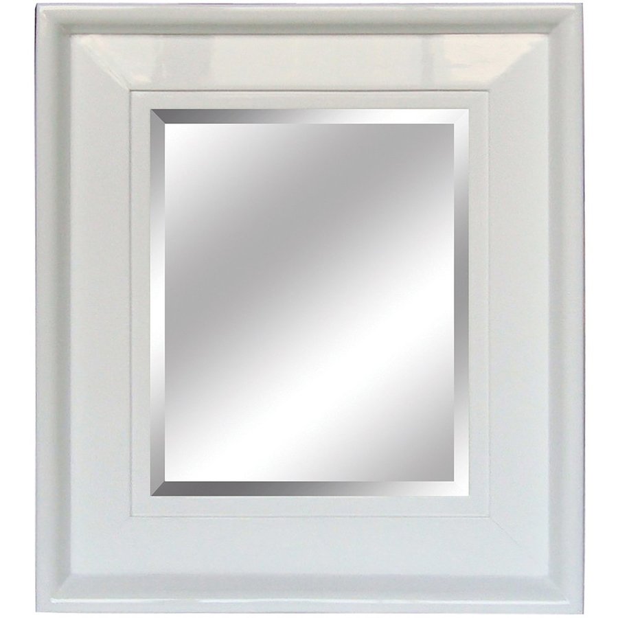 Yosemite Home Decor 30 in H x 26 in W White Rectangular Bathroom Mirror