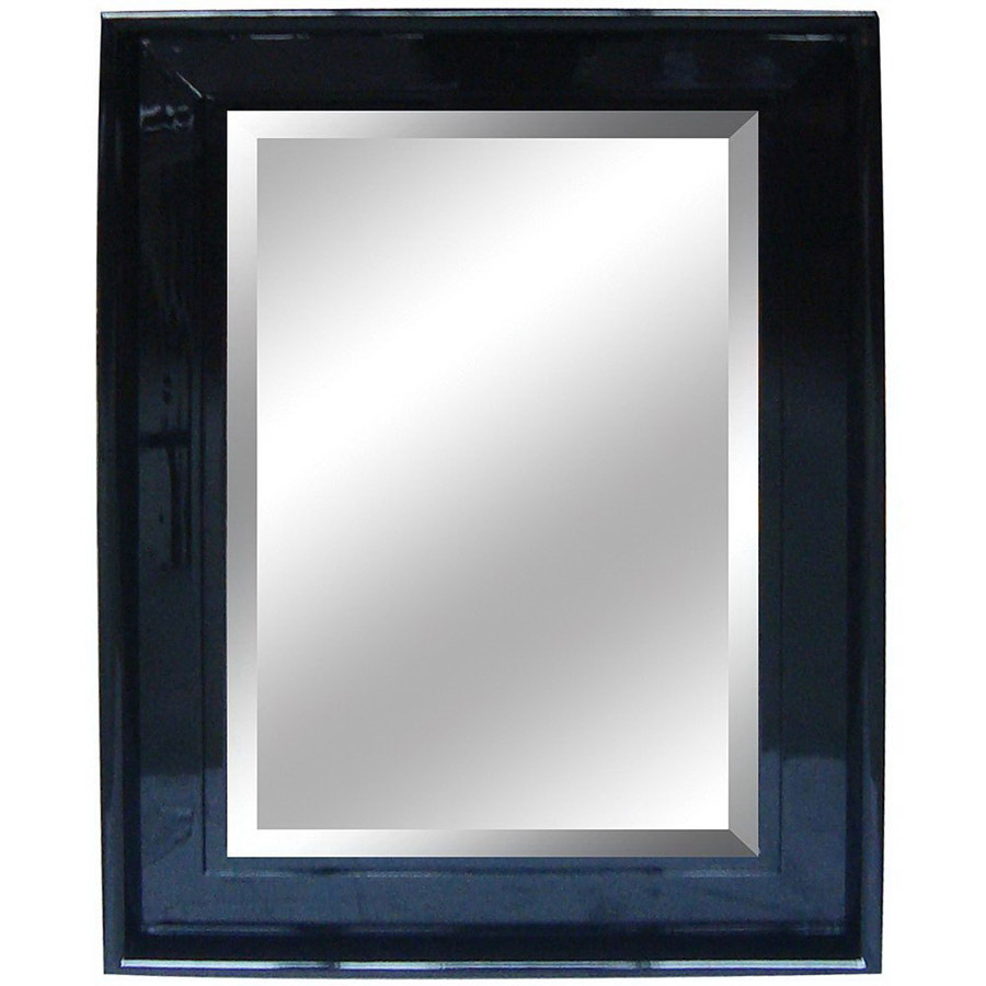 Yosemite Home Decor 45 1/2 in H x 34 in W Black Rectangular Bathroom Mirror