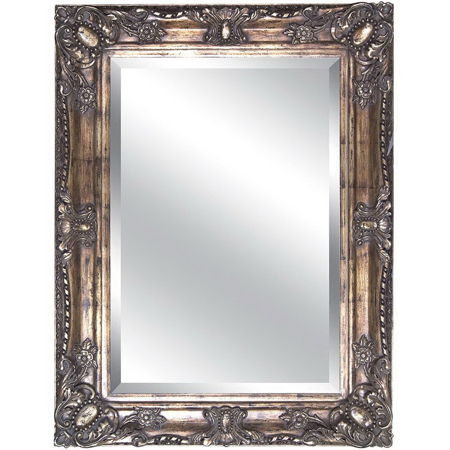 Yosemite Home Decor 47 in H x 35 in W Antique Golden Rectangular Bathroom Mirror