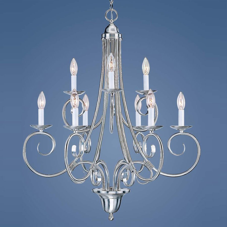 Volume International Troy 9 Light Brushed Nickel Chandelier