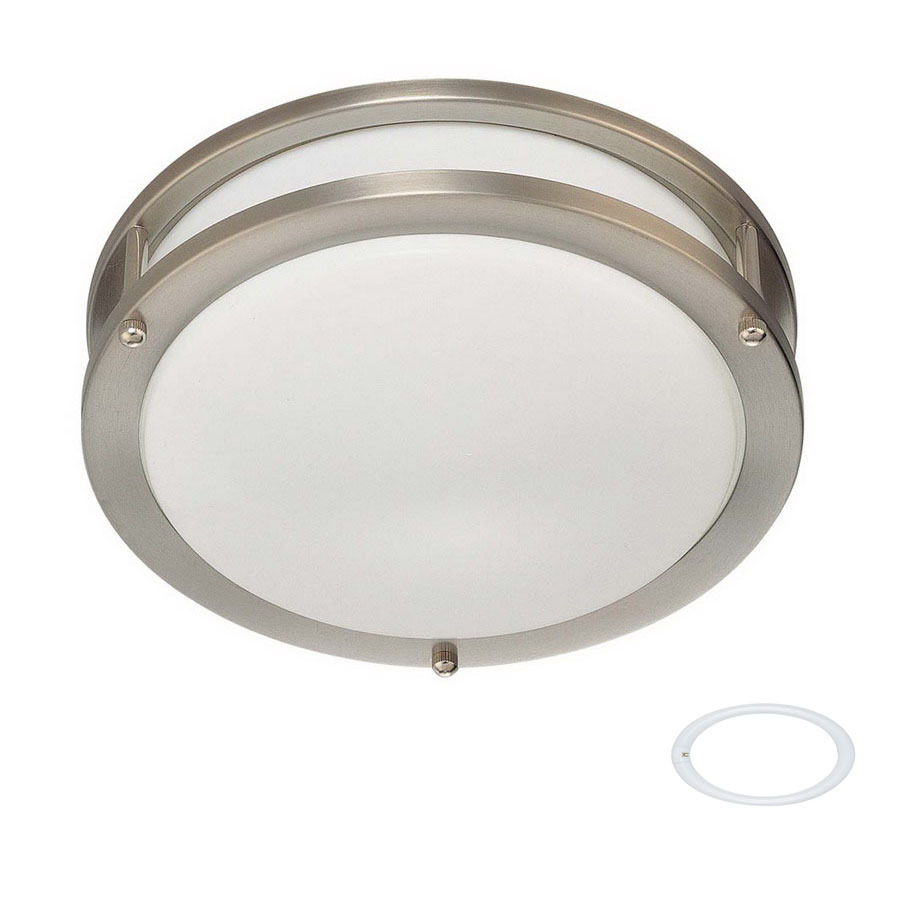 Volume International 10.375 in W Brushed Nickel Ceiling Flush Mount