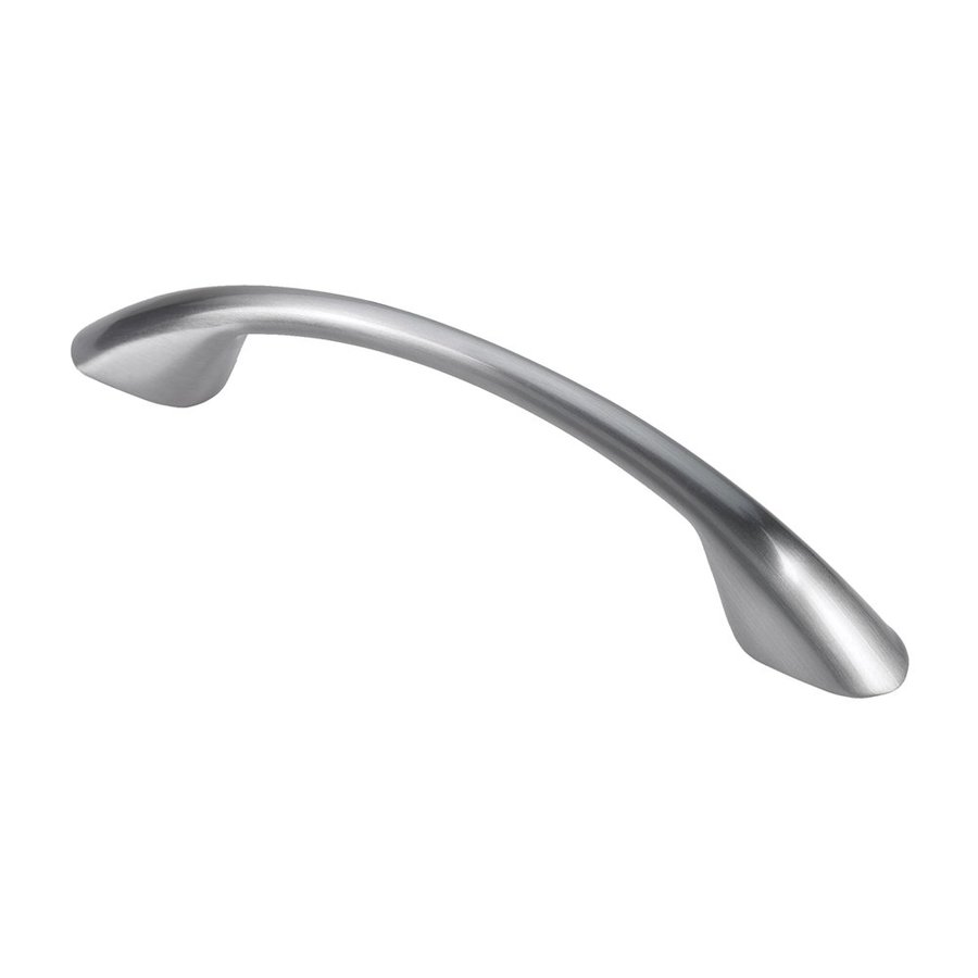 Siro Designs 3 3/4 in Center to Center Fine Brushed Chrome Pennysavers Arched Cabinet Pull