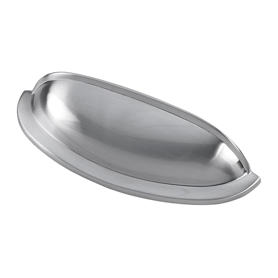 Siro Designs 3 in Center to Center Fine Brushed Chrome Pennysavers Cup Cabinet Pull