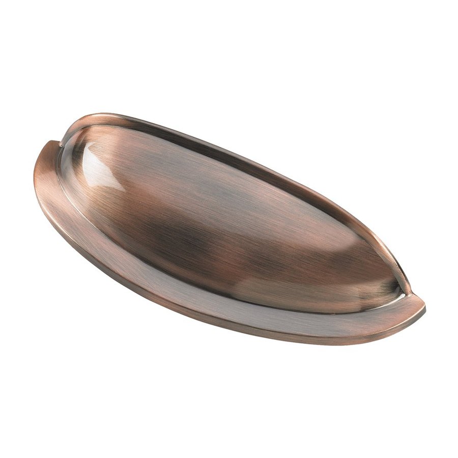 Siro Designs 3 in Center to Center Fine Brushed Antique Copper Pennysavers Cup Cabinet Pull