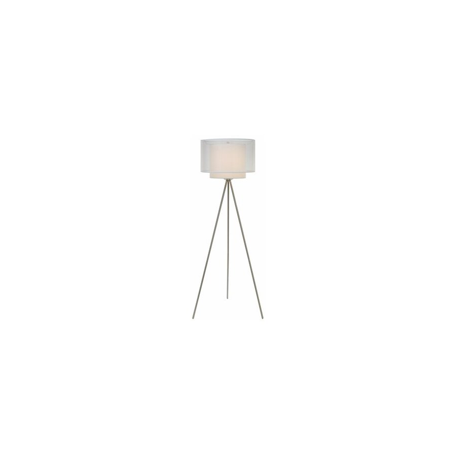 Trend Lighting 61 in Brushed Nickel Shaded Floor Lamp Indoor Floor Lamp with Fabric Shade