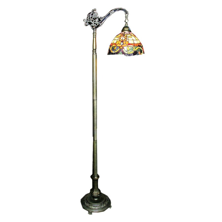 Warehouse of Tiffany 62 in Bronzetone Tiffany Style Indoor Floor Lamp with Glass Shade