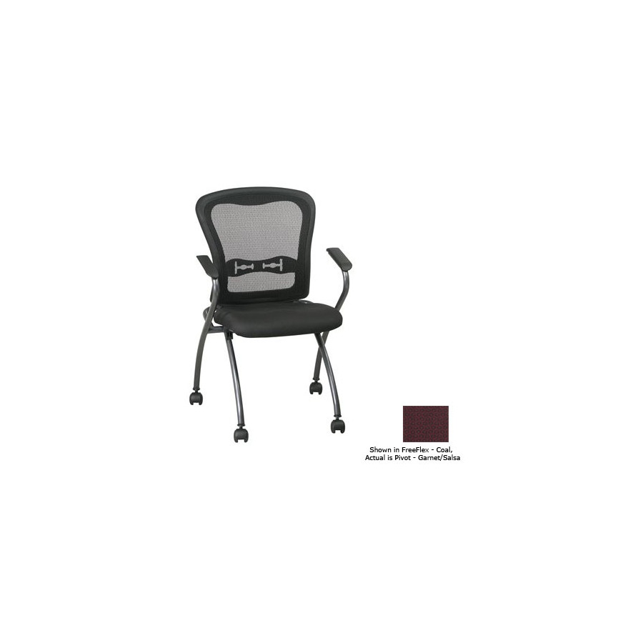 Office Star Set of 2 Proline II Pivot Garnet/Salsa Task Folding Office Chairs